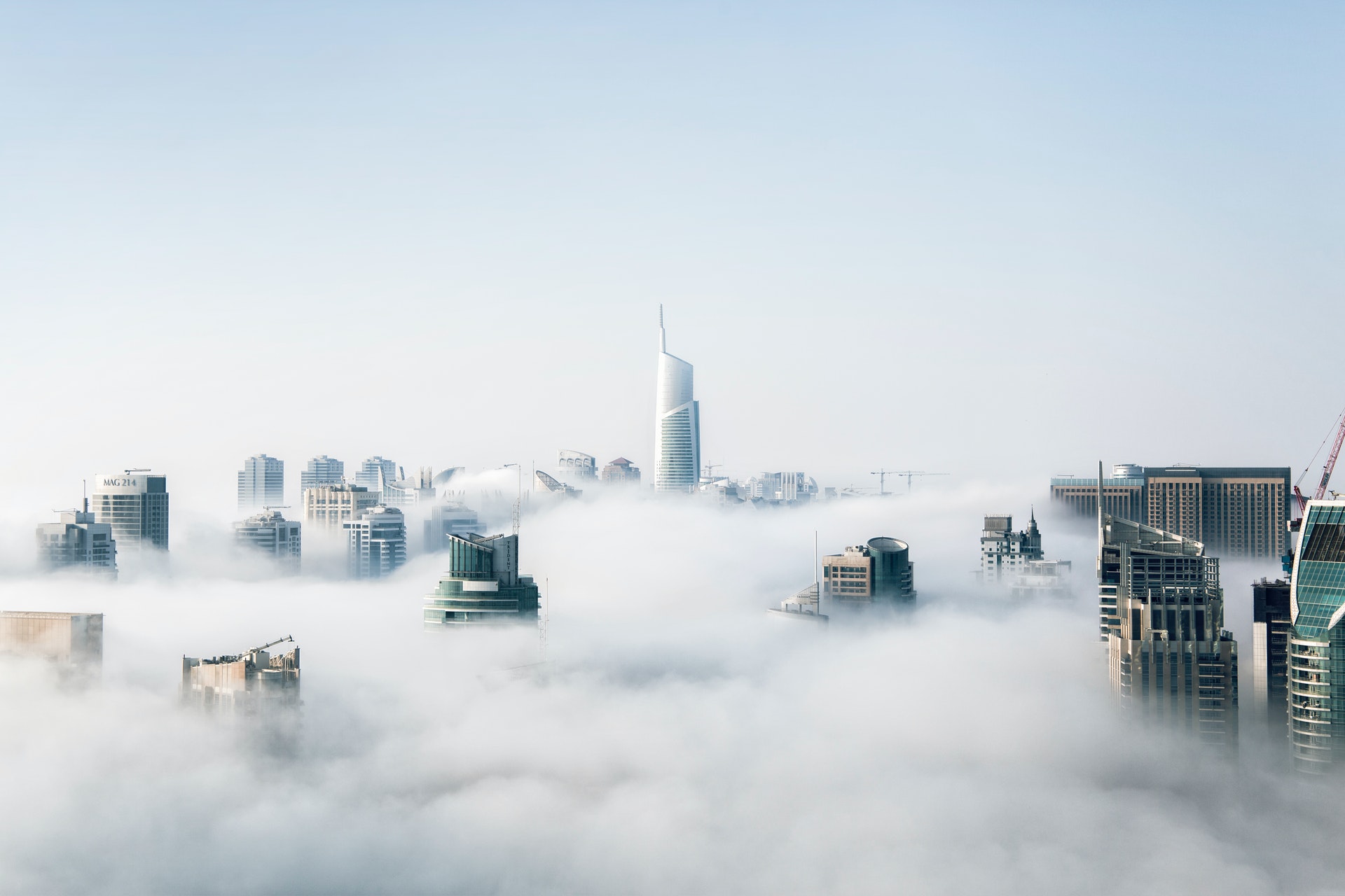 Cloudy city skyline